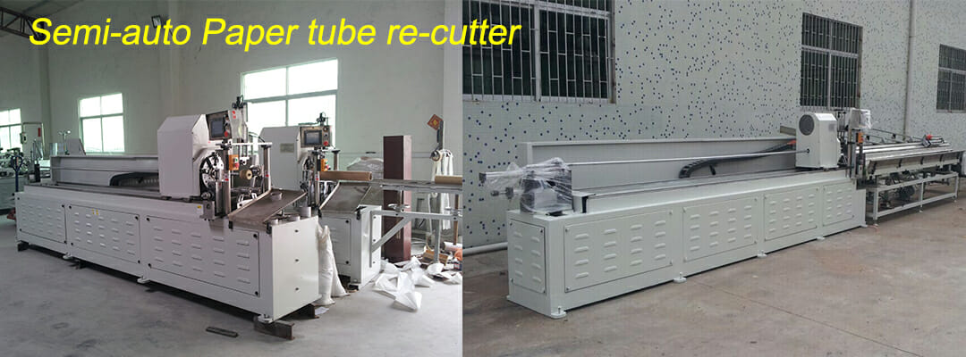 Semi auto paper tube re-cutter